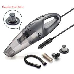 Car Vacuum Cleaner, Sisha Handheld Corded Car Vacuum Dc 12V Lightweight, 5000Pa Powerful Suction with Led Light and Stainless Steel Fliter Wet Dry Use for Car, Truck, SUV, Office and Home