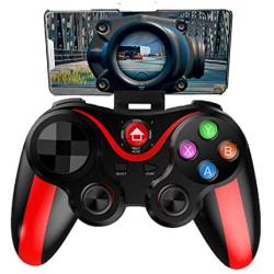 Mobile Controller for The Most Games, Mobile Gamepad Wireless Game Controller Joystick for Android/iOS/iPhone/iPad, Key Mapping, Shooting Fighting Racing Game-NO Supporting iOS 13.4 (RED-Black)