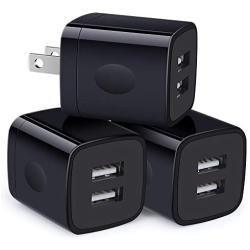 USB Wall Charger,Charger Box,3-Pack 2.1A Dual USB Wall Charging Brick Block Power Adapter Cube Compatible iPhone 11,Xs,XR,Xs Max,X,8 7 6 Plus,Samsung S20 S20+ A11,LG,Google,Moto,Oneplus,Android Phone