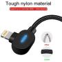 LED iPhone Charger Cable 10 FT 3Pack Right Angle Lightning Cable 90 Degree Nylon Braided Charging Cord Gaming USB Charging/Sync Compatible with iPhone Xs MAX XR X 8 7 6S 6 Plus SE 5S 5C 5, iPad, iPod