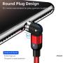 [540°Rotation] Magnetic Phone Charger Cable(3-Pack), 3 in 1 Magnetic Charging Cable, Compatible with Mirco USB, Type C Smartphone and iProduct Device (Red