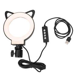 Qiilu LED Dimmable Right Fill Light, 3000-6000K Floor Lamp for Selfie Live Stream Makeup