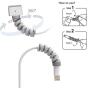 Lightning Charger Cable Saver | MacBook iPhone Micro USB Protector | PC/Notebook Charging Cable Saver. Snug Fit for All Cell Phones, (Grey)