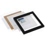 ONE WALL Tempered Glass 1PCS 8x8 Picture Frame with Mats for 5x5, 4x4 Photo, Black Wood Frame for Wall and Tabletop - Mounting Hardware Included