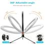 Selfie Ring Light with Stand and Phone Holder,10.2" Desktop Dimmable LED Circle Lights with Tripod, Bluetooth Remote Shutter Ringlight for Live Stream/Makeup/Reels/Likee/YouTube Video/Photography/Vlog