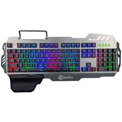 USB Keyboard Wrist Rest Compact Layout Mechanical Gaming Keyboard 104 Key Mobile Phone Holder for Windows PC 49x26cm