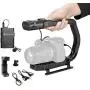 Movo MicRig-W1 Wireless Microphone Filmmaker Kit - Video Handle Camera Stabilizer with Wireless Lavalier Microphone Compatible with DSLR, Mirrorless Cameras, iPhone, Android Smartphones