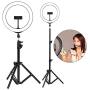 Portable LED Ring Fill Light with Tripod, Metal Lightweight Mobile Phone Live Broadcast Photography Tripod Fill Light, Folded