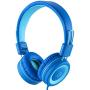 Kids Headphones - noot products K11 Foldable Stereo Tangle-Free 3.5mm Jack Wired Cord On-Ear Headset for Children/Boys/Girls/iPad/School/Kindle/Airplane/Plane/Tablet (Skyline Blue)