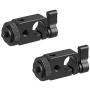 CAMVATE 15mm Single Rod Clamp Adapter with Black Thumbscrew Locking Knob (2 Pieces)