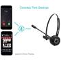 Golvery Bluetooth Office Headset with Boom Mic, Wireless CVC6.0 Noice Cancelling Headset with Charging Cradle, Supports Mute Function, Multi Point, 17 Hours Talking Time for PC Skype Cell Phone