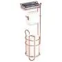 mDesign Freestanding Metal Wire Toilet Paper Roll Holder Stand and Dispenser with Storage Shelf for Cell, Mobile Phone - Bathroom Storage Organization - Holds 3 Mega Rolls - Rose Gold mDesign Freestanding Metal Wire Toilet Paper Roll Holder Stand and Dispenser with Storage Shelf for Cell, Mobile Phone - Bathroom Storage Organization - Holds 3 Mega Rolls - Rose Gold
