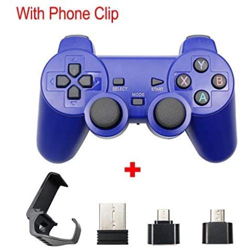 PengShi Wireless Gamepad for Android Phone/Pc/Ps3/Tv Box Joystick 2.4G Joypad Game Controller for Xiaomi Smart Phone Game Accessories (Color : with Stand Blue)