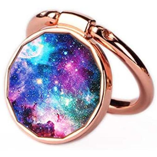 Phone Finger Ring Stand Holder 360° Rotation Zinc Alloy Grip Mount Holder Kickstand Compatible with iPhone Xs, Xs MAX, XR, 8/8 Plus, and Other Smartphones (Galaxy Nebula