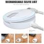 Meifigno Phone Selfie Ring Light, [Rechargeable] with 36 LED Lights, 3-Level Adjustable Brightness Clips On Makeup Light for iPhone X Xr Xs Max 7 8 Plus 11 12 Pro Android iPad Laptop Sumsung, White