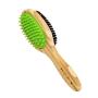 Dog Bathing Brush, Dog Shampoo Brush for Massage Dog Scrubber Cat Brushes for Grooming with Pin & Bristle, Natural Bamboo