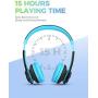 Mpow CH9 Kids Bluetooth Headphones with Microphone & LED Light, Bluetooth 5.0, 15Hours Playing Wireless Foldable Headset w/Mic, Volume Limited 85dB-95dB for PC/Cellphone/TV/School