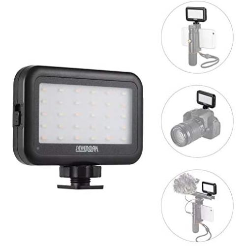 30 LED Video On Camera Light, Sevenoak Brightness Adjusting Dimmable Light with Shoe Mount & USB Charge Port for iPhone X 8 7 DSLR Camera Camcorder GoPro Action iOS Android Smartphones Party YouTube