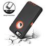 iPhone 6/6S Case Shockproof High Impact Tough Rubber Rugged Hybrid Case Silicone Triple Protective Anti-Shock Shatter-Resistant Mobile Phone Case for iPhone 6/6S 4.7"(Black-Orange)