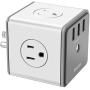Huntkey Surge Protector USB Wall Adapter with 4 AC Outlets 3 USB Charging Ports (SMC007)