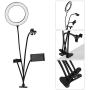 Qiilu Adjustable Selfie Ring Light, Universal Fill Lights with Support Bracket/Phone Clip/Mic Holder for Live Broadcast