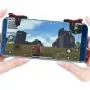 HOJI Slope Shape Pubg Triggers Cum Gamepad Joystick Compatible with All Smartphones - (Dark Red), Compatible for All Smartphones (1 Pairs Set)