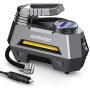 JOYROOM Portable Air Compressor Tire Inflator CZK-3631, Car Tire Pump with Digital Pressure Gauge (150 PSI 12V DC), Bright Emergency Flashlight - for Auto, Trucks, Bicycles, Balls