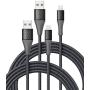 iPhone Charger 6ft 2 Pack, Xcentz Apple MFi Certified Lightning Cable Nylon Braided High-Speed Data Sync Cord with Metal Connector for iPhone 11/11 Pro/Pro max/X/XS/XR/XS Max, iPad Mini/Air, Black