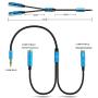 Headset Adapter Y Splitter 3.5mm Jack Cable with Separate Mic and Audio Headphone Connector Mutual Convertors for Gaming Headset, PS4, Xbox One, Notebook, Mobile Phone and Tablet 30CM/12 Inch