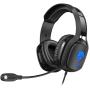 HTQ Gaming Headset for PS4, Xbox One S, PC with Soft Breathing Earmuffs, Adjustable Mic, Audio Stereo Sound & LED Lights, Xbox One Headset Compatible with PC Laptop Nintendo Switch (Blue)