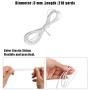 55 Yards 1/8 Inch High Elastic Bands for DIY Masks, 3mm White Wide Elastic String Rope for Self-Making Masks, DIY Sewing Craft