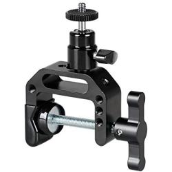 CAMVATE Heavy-Duty C Clamp Articulated 1/4"-20 Ball Head Support Holder (Black Locking Knob)