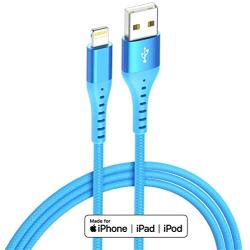 Lightning Cable iPhone Charger 4Color 4Pack(6/3/3/1ft) Apple MFi Certified Unbreakable Fast USB Charging Cord Compatible for iPhone11Pro MAX Xs XR X 8 7 6S Plus SE 5S 5C (Purple Blue Rose Green)