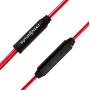 Symphonized NRG 2.0 Wood Earbuds Wired, in Ear Headphones with Microphone for Computer & Laptop, Noise Isolating Earphones for Cell Phone, Ear Buds with Booming Bass (Lava Red)