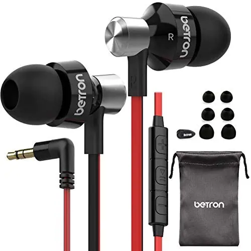Betron DC950HI Earphone with Mic and Remote Control, Powerful Bass, Noise Isolating, Replaceable Earbuds, Portable Headphones, Compatible with iPhone, iPad, MP3 Players, Android Devices, Black Betron DC950HI Earphone with Mic and Remote Control, Powerful Bass, Noise Isolating, Replaceable Earbuds, Portable Headphones, Compatible with iPhone, iPad, MP3 Players, Android Devices, Black