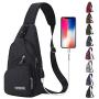 Peicees Travel Gym Bike Sling Bag Shoulder Backpack Daypack w/USB Charging Port