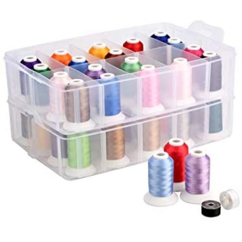 Simthread 40 Brother Colors Embroidery Machine Thread With/without Storage Box (With storage box)