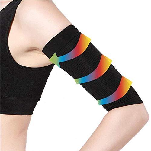 2 Pair Arm Slimming Shaper Wrap, Arm Compression Sleeve Women Weight Loss Upper Arm Shaper Helps Tone Shape Upper Arms Sleeve for Women (2 Pair, black)