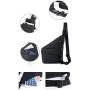 Fashion Left/Right Hand Shoulder Crossbody Bag, Sling Backpack,Multifunction Crossbody Bag for Outdoor Cycling Hiking Travel (Black, Right Hand)