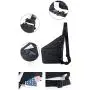 Fashion Left/Right Hand Shoulder Crossbody Bag, Sling Backpack,Multifunction Crossbody Bag for Outdoor Cycling Hiking Travel (Black, Right Hand)