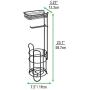 mDesign Freestanding Metal Wire Toilet Paper Roll Holder Stand and Dispenser with Storage Shelf for Cell, Mobile Phone - Bathroom Storage Organization - Holds 3 Mega Rolls - Matte Black