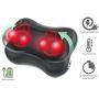 Zyllion Shiatsu Back & Neck Massager – Cordless Rechargeable Kneading Body Massage Pillow with Heat - Black (ZMA-13RB-BK)