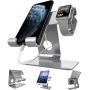 Desktop Cell Phone Stand, ZVEproof Aluminum Phone Dock Cradle Tablet Stand Holder, for Switch, iWatch, iPad, E-Reader, Mobile Phone, Android Smartphone, iPhone 11 Xs Max Xr X, Accessories Desk - Grey