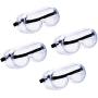 4 pack Safety goggles, Protective eyewear, Eye protection,Anti scratch,UV and splash,Soft light weight Safety glasses for DIY, Lab,Cycling and more