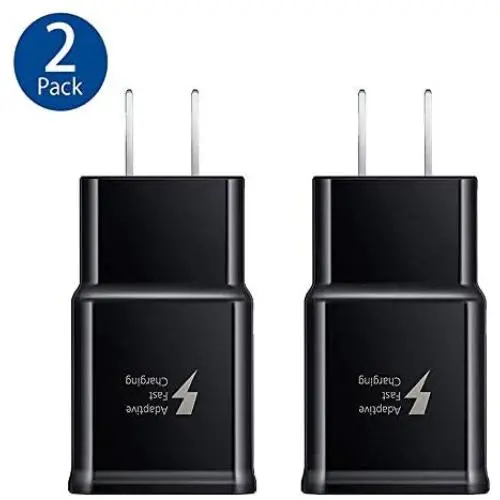 Samsung Adaptive Fast Charging Wall Charger Adapter Compatible with Samsung Galaxy S6 S7 S8 S9 S10 / Edge/Plus/Active, Note 5,Note 8, Note 9 and More (2 Pack) ChiChiFit Quick Charge (Black) Samsung Adaptive Fast Charging Wall Charger Adapter Compatible with Samsung Galaxy S6 S7 S8 S9 S10 / Edge/Plus/Active, Note 5,Note 8, Note 9 and More (2 Pack) ChiChiFit Quick Charge (Black)
