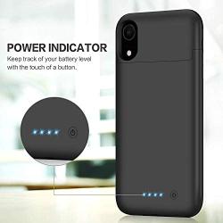 Battery Case for iPhone XR, Feob Upgraded 5500mAh Portable Charging Case Extended Battery Pack for iPhone XR Charger Case (6.1 inch)- Black