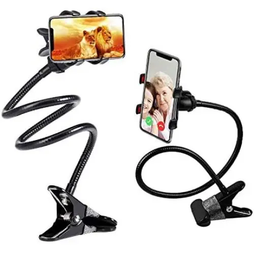 Gooseneck Phone Holder, SLBSTORES Lazy Bracket Holder 360° Swivel for iPhone and Other Smart Phones for Bedroom, Office, Bathroom, Kitchen, Black Gooseneck Phone Holder, SLBSTORES Lazy Bracket Holder 360° Swivel for iPhone and Other Smart Phones for Bedroom, Office, Bathroom, Kitchen, Black