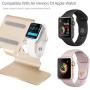 Tranesca 2-in-1 Charging Stand Compatible with Apple Watch Series 5 / Series 4 / Series 3 / Series 2 / Series 1 (38mm/40mm/42mm/44mm) and iPhone (Gold-Must Have Apple Watch Accessories)