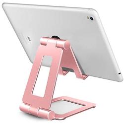 Adjustable iPad Stand, Tablet Stand Holders, Cell Phone Stands, iPhone Stand, Nintendo Switch Stand, iPad Pro Stand, iPad Mini Stands and Holders for Desk (4-10 inch) (Rose Gold)