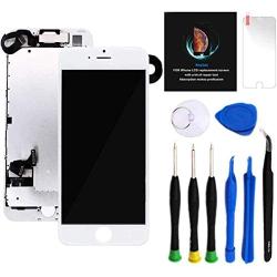 Keytas Compatible with iPhone 7 Plus Screen Replacement Kit White 5.5" LCD for iPhone 7 Plus 3D Touch Screen Digitizer Full Assembly with Front Camera+ Earpiece+ Tools Kit+ Screen Protector (White)